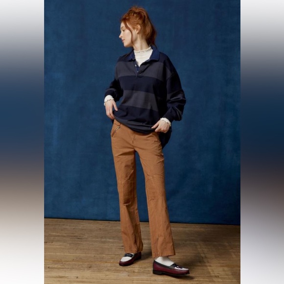 NEW BDG Urban Outfitters Harper Moto Cargo Pants Straight Leg Orange 10 - Picture 2 of 10